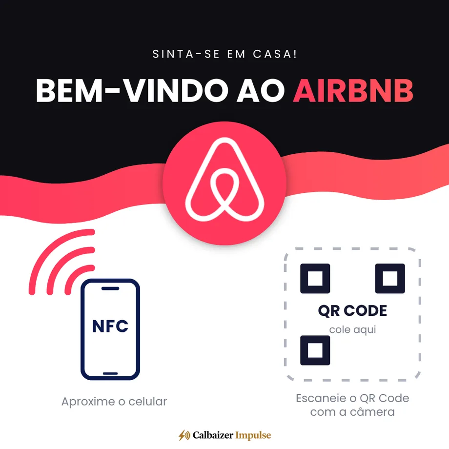 Placa NFC e QR code de Wi-Fi para Airbnb