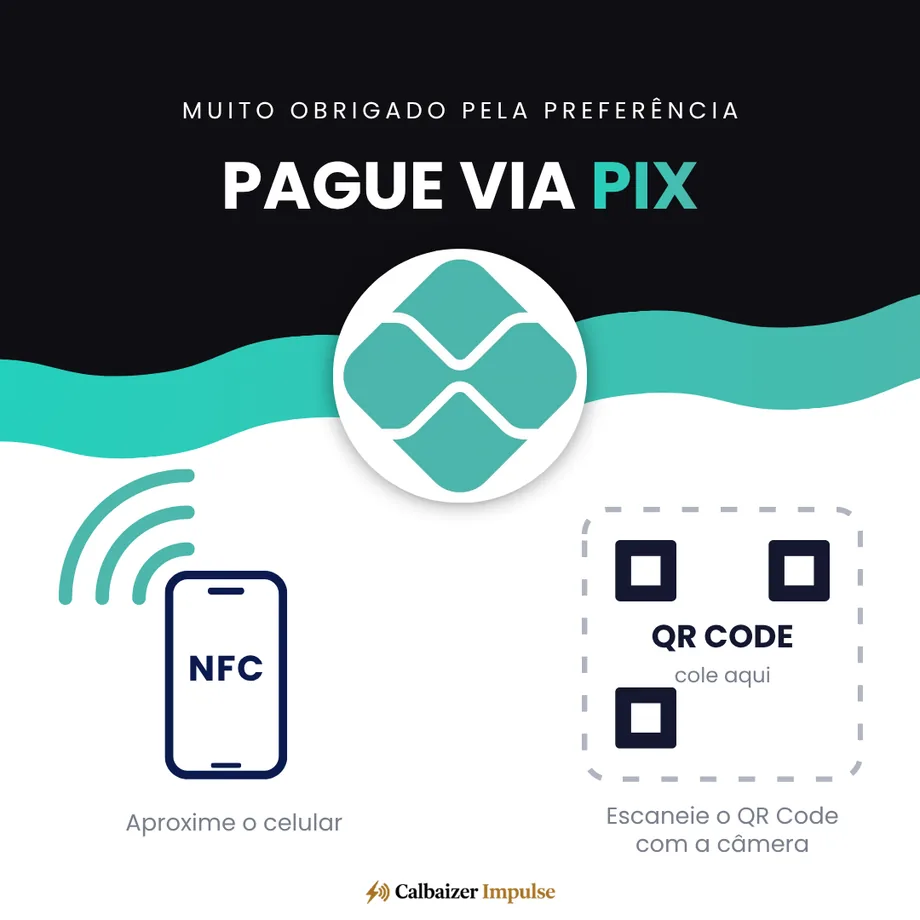 Placa Pix com QR code e NFC para pagamento
